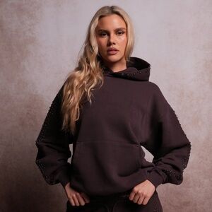Darc Sport Dark Brown Studded Hoodie